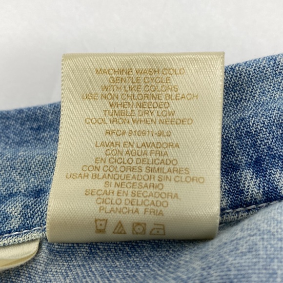 Bobbie Brooks Denim Floral Embroidered Button-Down - Picture 6 of 6